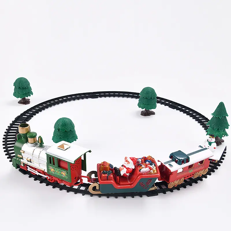 Chengji Kids Cadeau Speelgoed Batterij Operatie Race Slot Set Klassieke Elektrische Trein Spoorlijn Speelgoed Kerst Kerst