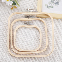 Cerceaux à broder carrés en bambou pour la couture à la main - Accessoires de couture portables en gros