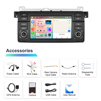 Autoradio Android Podofo 4+64G 7'' avec Carplay sans fil, Android Auto, GPS, Wifi, FM, RDS pour BMW 3 E46, électronique automobile