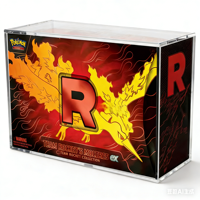 Boîte d'Affichage en Acrylique UV avec Couvercle Magnétique pour Cartes de Jeu TCG ETB SPC UPC Moltres, Boîte de Rappel 151, Étui pour Boîtes de Rappel en Acrylique
