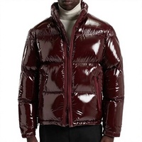 Chaqueta Acolchada Brillante con Logotipo Personalizado, Chaqueta de Invierno con Aspecto Mojado, Uniforme de Equipo, Bordado, Venta al Por Mayor