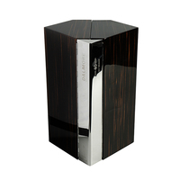 Boîte cadeau de luxe en bois massif à double porte pour vin, intérieur miroir haute brillance, emballage pour bouteille unique de whisky, logo personnalisé