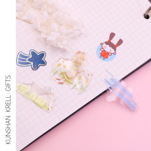 Autocollant en vinyle brillant de dessin animé mignon pour carnet, autocollant personnalisé en cristal avec logo d'entreprise, dôme 3D en époxy, vente en gros - Product Image 3