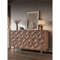 Ensemble de meubles de salon de style mid-century moderne et luxueux en chêne massif, console multimédia à 2 portes pour hôtel et cuisine