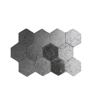 Grigio chiaro Hexagon Natrual Basalto Maglia-Montati Mosaico Piastrella del Pavimento e Parete