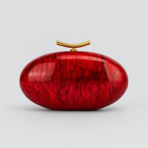 Borse a Forma di Conchiglia 2026, Pochette in Acrilico per Donne, Borsa Marmorizzata Elegante per Banchetti, Borsetta con Catena Lucida a Forma di Uovo - Product Image 4