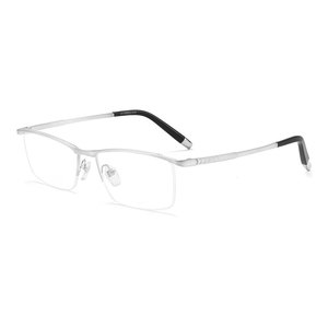 Chất lượng cao tinh khiết titan NỬA KHUNG kính cho nam giới mới siêu nhẹ kinh doanh quang học chuyên nghiệp kính mô hình Chắp vá - Product Image 2