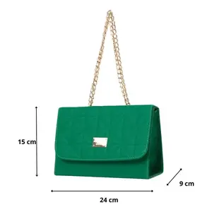 Sac fourre-tout vert matelassé pour femme Fana Melina, imprimé losanges, avec chaîne, grande capacité, fermeture à rabat, style luxueux - Product Image 6