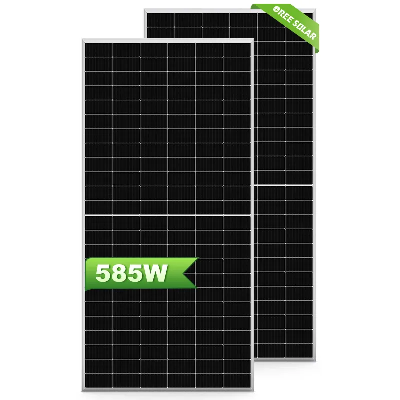 Painel solar de alta eficiência 585w 555watt 570wp 585w N-Type TOPCon Bifacial PV Module factory price 585w Solar Panel