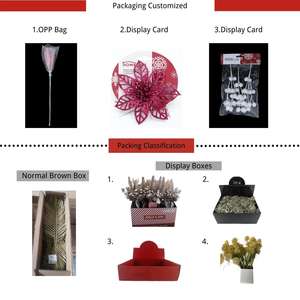 الاصطناعي زهرة اصطناعية كبيرة الديكور البونسيتة شجرة كبيرة بريق Poinsettias زهور عيد الميلاد - Product Image 5