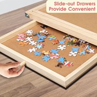 Table de puzzle personnalisée avec éclairage LED Planche de rangement en bois pour puzzle avec pieds pliants et couvercle