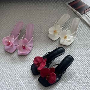 Sapato De Salto Slipper Summer Flower Sexy 2025 Women <b>Shoes</b> High Heel - Product Image 1