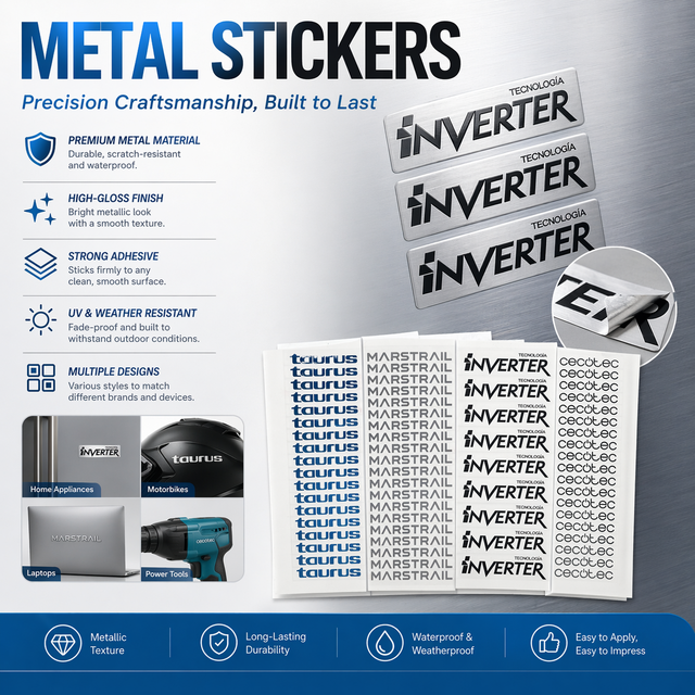 Customization Metal Phone Stickers and Laptop Decals, 3D Electroformed Stainless Steel Aluminum Logo Labels for Electronics