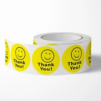 Personnalisation sur mesure, étiquettes décoratives circulaires adhésives amovibles de haute qualité, merci pour le rouleau d'autocollants