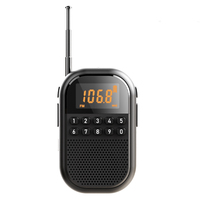 Radio AM/FM compacte pour personnes âgées/enfants, lecteur de carte TF sans fil, haut-parleur et écouteurs intégrés, écran LCD numérique, matériau plastique