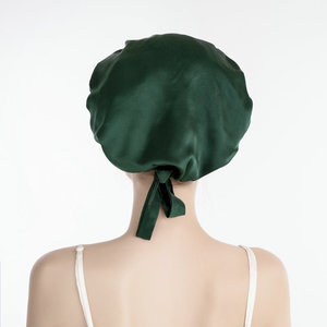 Vente en gros 16 19 22 Momme chapeau de cheveux de luxe en Satin de maquillage Bonnets en soie réversibles avec cravate styliste Durag Bonnets en soie pour dormir - Product Image 5