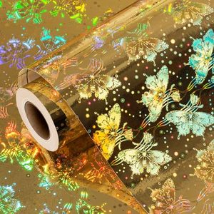 High Quality <b>Holographic</b> Butterfly Pattern Metallized Wrapping <b>Paper</b> Roll Gift Wrap for Valentine Day Birthday Craft DIY - Product Image 6