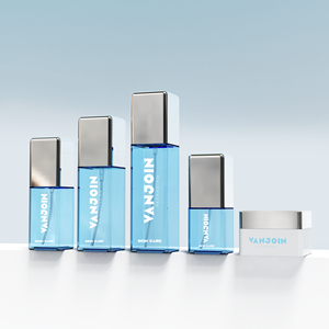 Nuovo flaconi vuoti per la cura <span class=keywords><strong>della</strong></span> pelle e vasetti per imballaggi cosmetici Set di plastica quadrata rosa bottiglia di siero per il viso per animali domestici e barattolo di <span class=keywords><strong>crema</strong></span> con scatola - Product Image 6