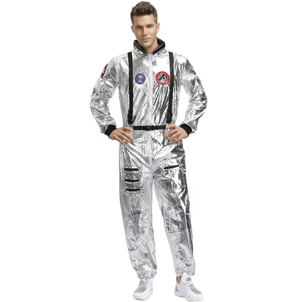 Fantasia de halloween feminino masculino e feminino, traje espacial cosplay de astronauta, fantasia para casais