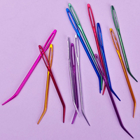 Aiguille à coudre manuelle à grand trou, design courbé, pour la sécurité des enfants, idéale pour le velours, la laine, la tapisserie, le bricolage, en nylon