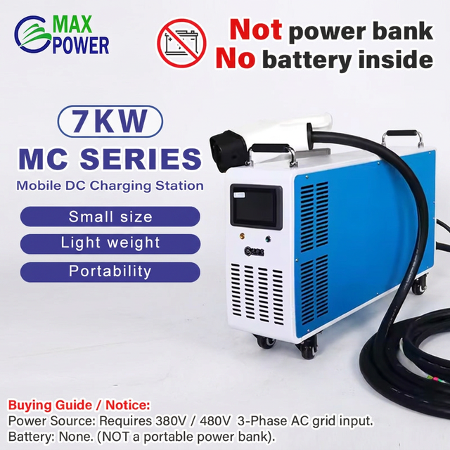 380V 3 Phase Input Optional CCS GB/T Type2 Portable DC 7KW EV Charger Electric Vehicles Charger EV Charger Manufacturers