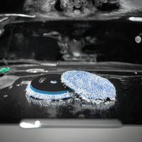LEADMAX Disque de polissage rond personnalisé en microfibre, grain 40, abrasif moyen pour carrosserie automobile, application de cire humide