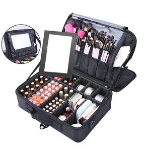 定制标志化妆包刷收纳器旅行化妆包大容量专业化妆包 & 箱