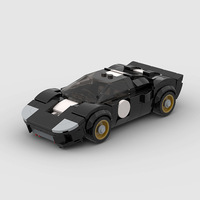 Ensemble de blocs de construction de voiture de course classique noire, en stock, mini jouet créatif écologique pour enfants, décoration de la maison