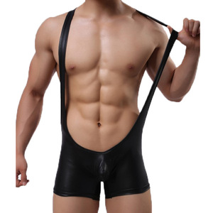 กางเกงในชายหนังเทียมแบบ Thong สวมใส่สบาย เซ็กซี่ เหมาะสำหรับออกกำลังกาย เพาะกาย บอดี้สูทบางเบา สำหรับเกย์ ช่วยกระชับสัดส่วน - Product Image 1