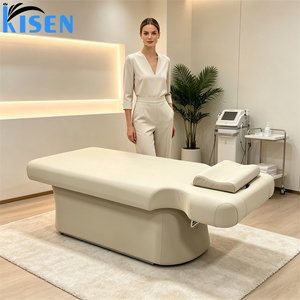 Camilla de Masaje Eléctrica de Lujo para Spa, de Cuero Sintético, para Estética y Belleza, con Respaldo Ajustable, de Kisen Beauty Salon - Product Image 1