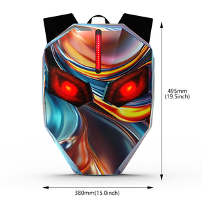 酷铁风格骑士摩托车发光二极管背包带遥控屏幕图案防水双肩包 - Product Image 5