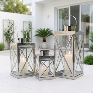Manufacturers Popular Stainless Steel Metal Polished Candle <b>Lanterns</b> for Home & Wedding Decoration - Product Image 2