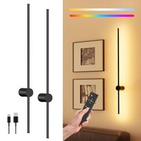 TSINYE LED RGB Rechargeable Sans Fil Applique Murale à Batterie Dimmable avec Télécommande Appliques Murales pour Chambre Salon