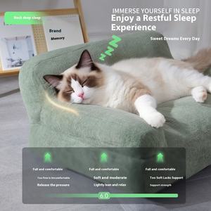 Modernes Quadratisches Festes Schwamm-Katzen- & Hundebett Wasserdicht & Langlebig Ganzjahres-Haustier-Schlafmatte Karton - Product Image 4