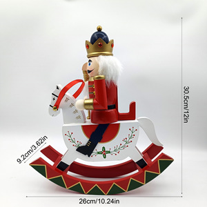 Cheval à bascule <span class=keywords><strong>en</strong></span> bois <span class=keywords><strong>casse</strong></span>-<span class=keywords><strong>noisette</strong></span> 30.5cm de haut soldat <span class=keywords><strong>en</strong></span> noyer traditionnel pour décoration de noël de bureau - Product Image 3