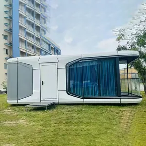 Aangepaste Stad Station Mobiele Villa 40ft Container Huis Capsule Modulair Klein Huis Te Koop