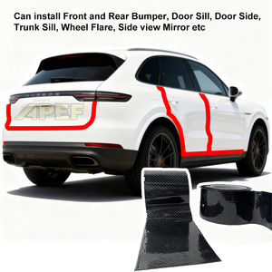 Protector de Umbral de Puerta de Fibra de Carbono <span class=keywords><strong>Universal</strong></span> para Decoración Exterior de Automóviles, Cubierta de Panel Protector de Escalón - Product Image 6