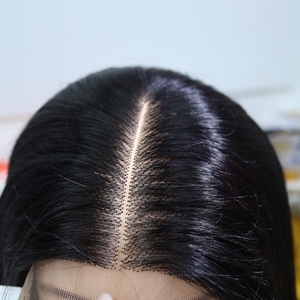 Pelucas de encaje HD sin pegamento Frontal 13x4 rectas de alta calidad con cabello humano 100% negro Natural para mujeres negras - Product Image 1