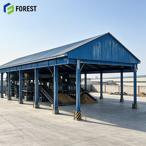 Structure en acier galvanisé résistante aux intempéries à assemblage rapide, entrepôt de stockage à façade ouverte, terminal de matériel sans colonnes - Product Image 1