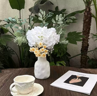 Vas Bunga Mewah Berkualitas Tinggi, Tanaman Hijau Peony, Bunga Sutra Buatan Tangan, Gaya Cina Baru, Dekorasi Meja Ruang Tamu