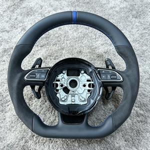 Volant en cuir R8 RS pour <span class=keywords><strong>Audi</strong></span> A1 A3 8P 8V 8Y A4 C6 C7 A5 A6 B8.5 C8 B8 B9 RS3 RS5 RS7 S3 <span class=keywords><strong>S4</strong></span> S5 S6 S7 Q3 Q5 Q7 Q8 TT TTRS - Product Image 1