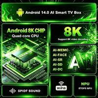 Décodeur TV en streaming 8K Ultra HD, boîte IPTV, multilingue
