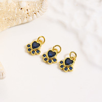 Porte-clés pendentif patte de chien en zircon micro-incrusté, simple, frais et élégant, avec couleur inaltérable, accessoires de bijouterie