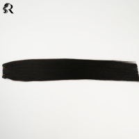 Extensions de cheveux humains vierges chinois lisses, noir naturel, trame invisible, vente en gros