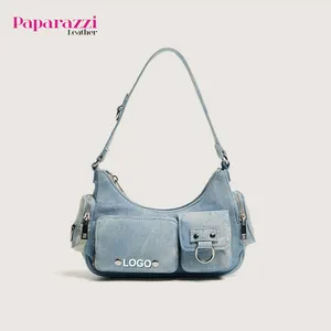 BSCI pabrik resmi # PA0736 tas jeans kecil mini disesuaikan wanita kain denim tas tangan grosir dompet tas