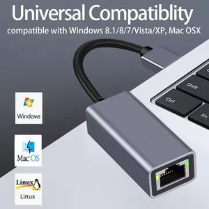 Adaptateur Ethernet Gigabit USB 3.1 Type C 10/100/1000 Mbps Carte Réseau RJ45 ABS Interne Accessoires PC/Ordinateur Portable - Product Image 6