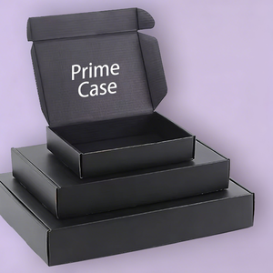 กล่องไปรษณีย์ลูกฟูกสีดำสำหรับบรรจุภัณฑ์ของขวัญ รองเท้าผู้ชาย ดีไซน์หรู เสื้อผ้า ถุงเท้า เนคไท น้ำหอม กระดาษห่อของขวัญ  แบบกำหนดเอง สำหรับ Muha Meds <span class=keywords><strong>2</strong></span> กรัม - Product Image 1