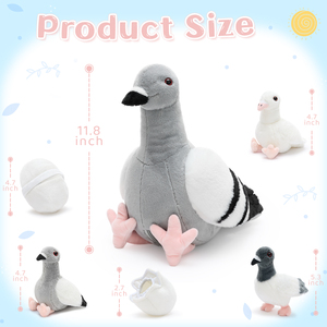 Accettiamo personalizzazioni: Peluche di piccione mamma e bambino, in cotone morbido, per baby shower, regalo per il migliore amico, aiuto per il sonno, comfort, lavabile - Product Image 4