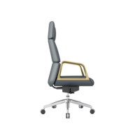 Chaise de bureau de direction en cuir véritable, dossier haut, appui-tête fixe, pivotante, ergonomique, pour bureau à domicile, réglable en hauteur, avec soutien lombaire
