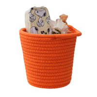 Vente en gros de paniers tissés en corde de coton de forme ronde et tressée, paniers de rangement de jouets populaires
